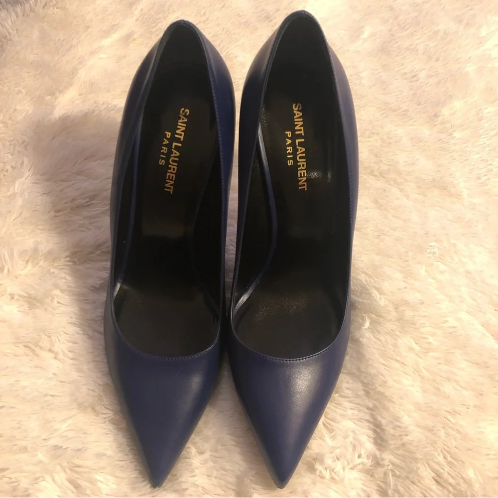 Yves Saint Laurent Blue Stiletto Heels - Picture 5 of 14